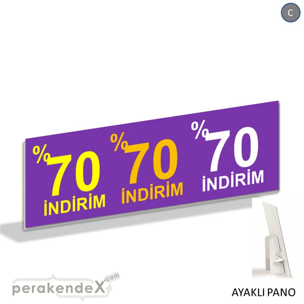yüzde 70 indirim AYAKLI REKLAM BANNER -dikdörtgen,tek yön baskı