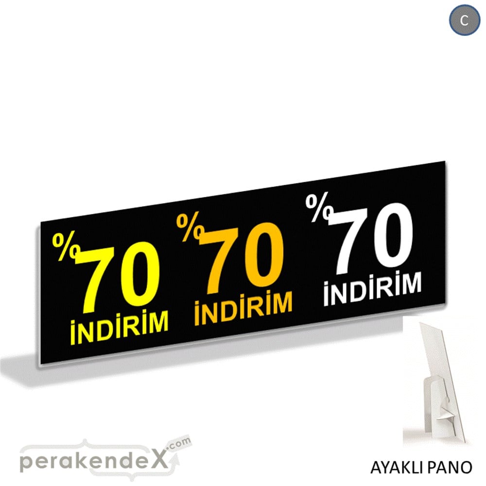 yüzde 70 indirim AYAKLI REKLAM BANNER -dikdörtgen,tek yön baskı