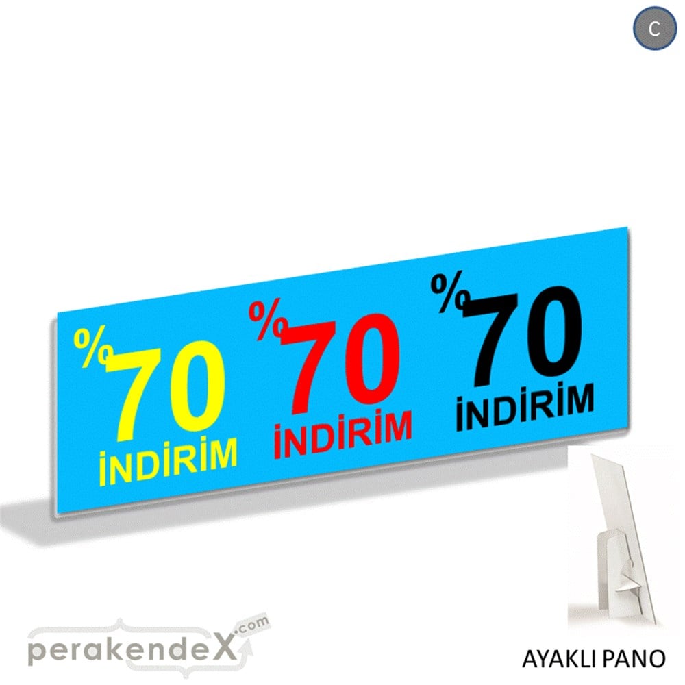 yüzde 70 indirim AYAKLI REKLAM BANNER -dikdörtgen,tek yön baskı