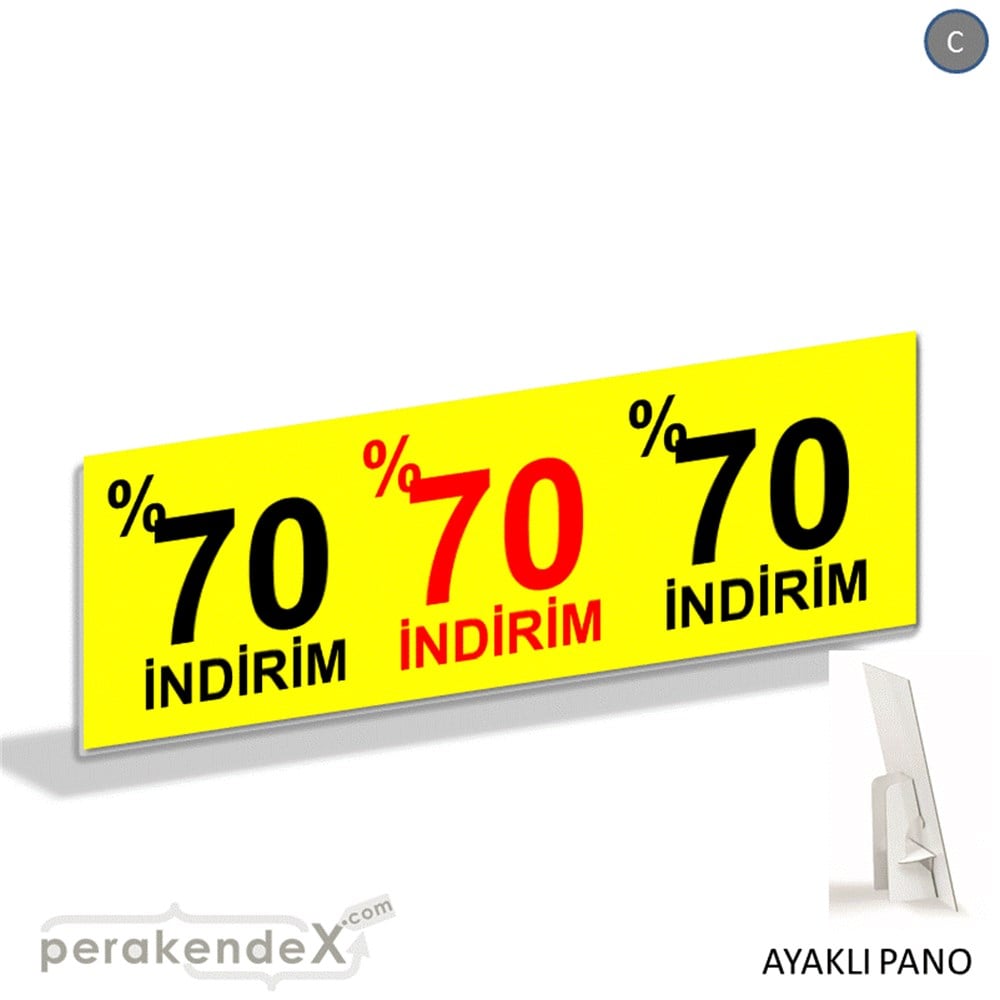 yüzde 70 indirim AYAKLI REKLAM BANNER -dikdörtgen,tek yön baskı