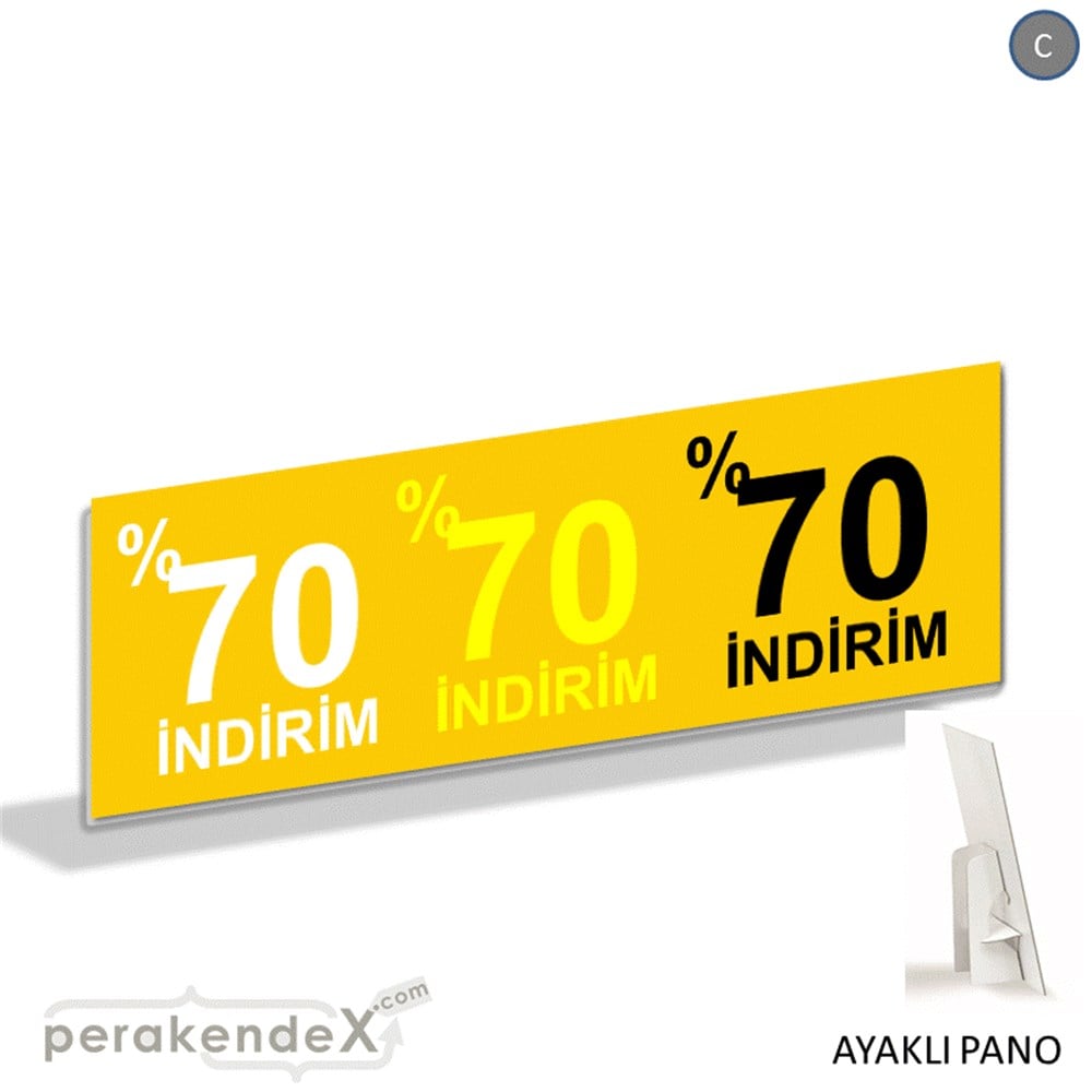 yüzde 70 indirim AYAKLI REKLAM BANNER -dikdörtgen,tek yön baskı
