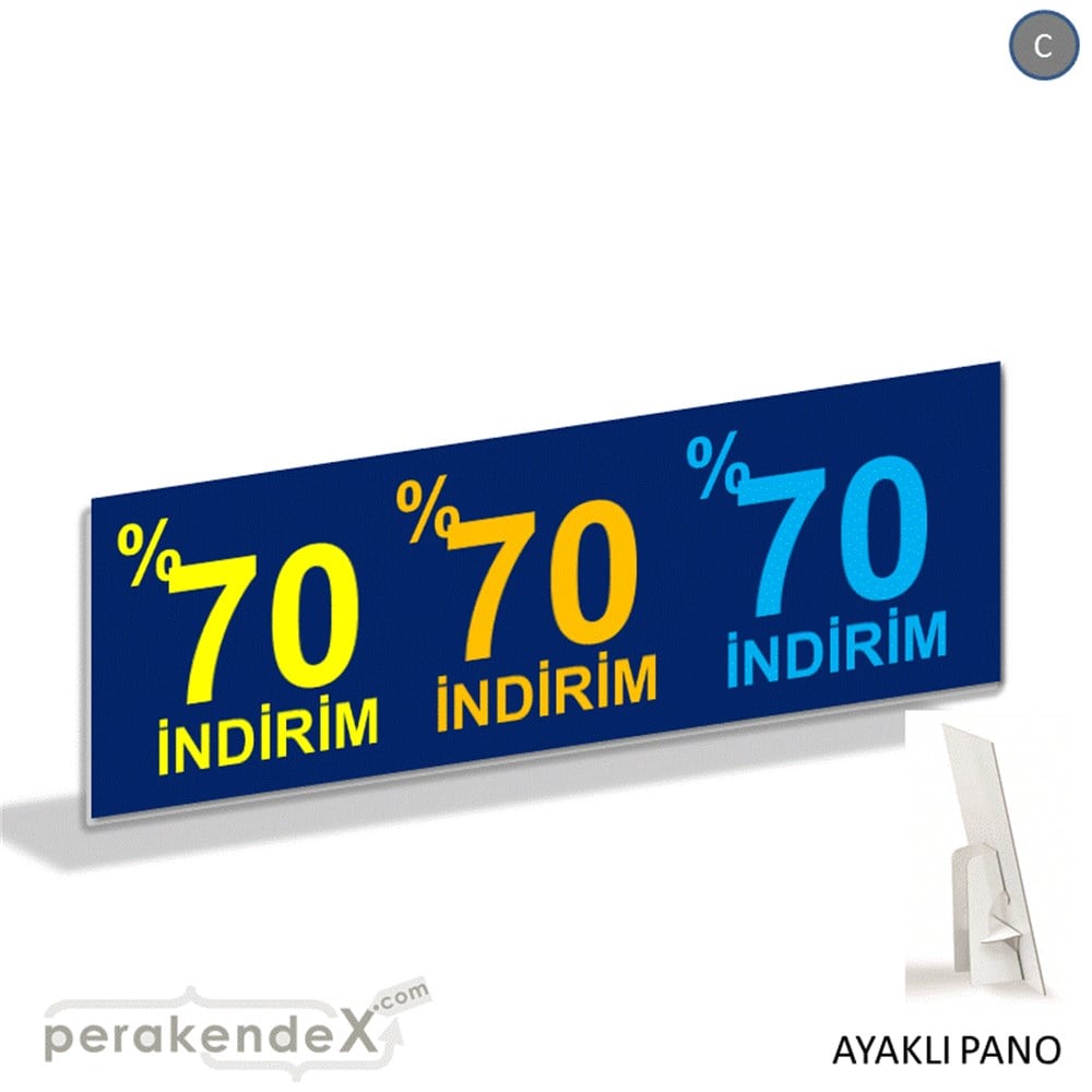 yüzde 70 indirim AYAKLI REKLAM BANNER -dikdörtgen,tek yön baskı
