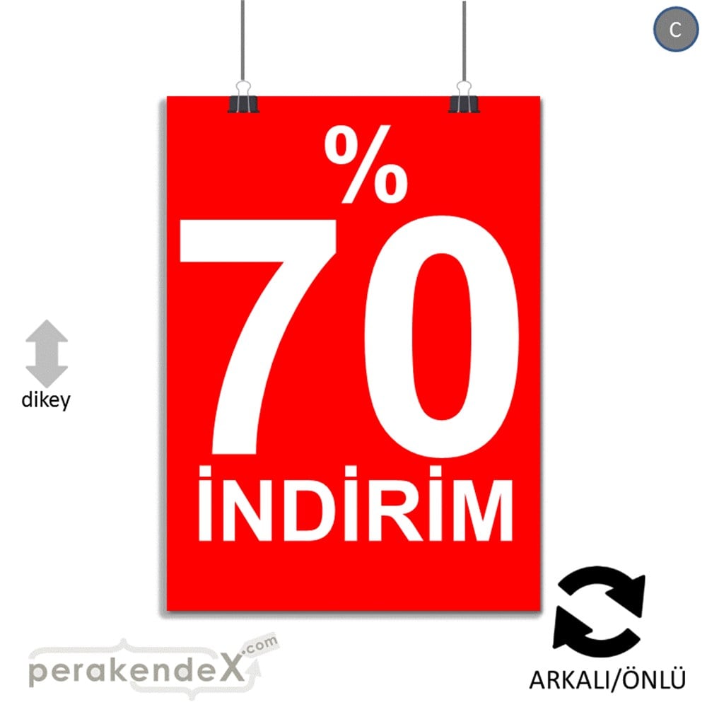 yüzde 70 indirim POSTERİ -dikdörtgen,çift yön baskı