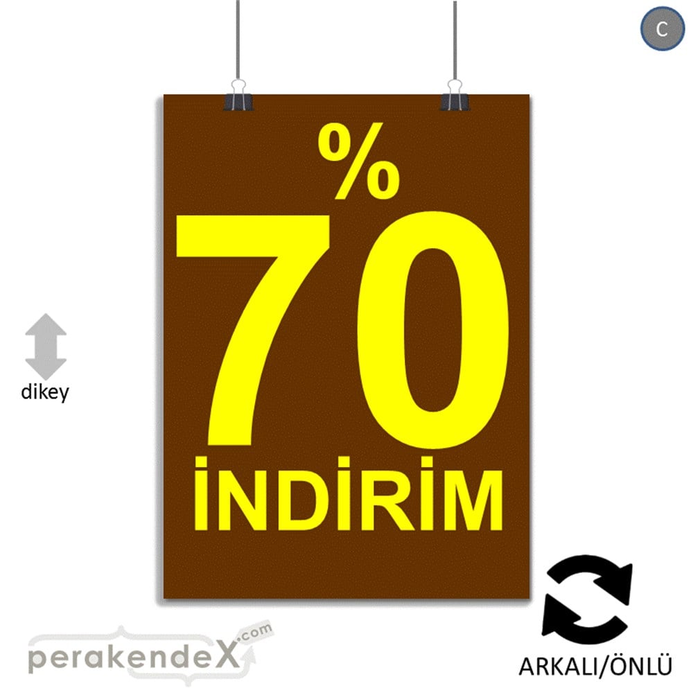 yüzde 70 indirim POSTERİ -dikdörtgen,çift yön baskı