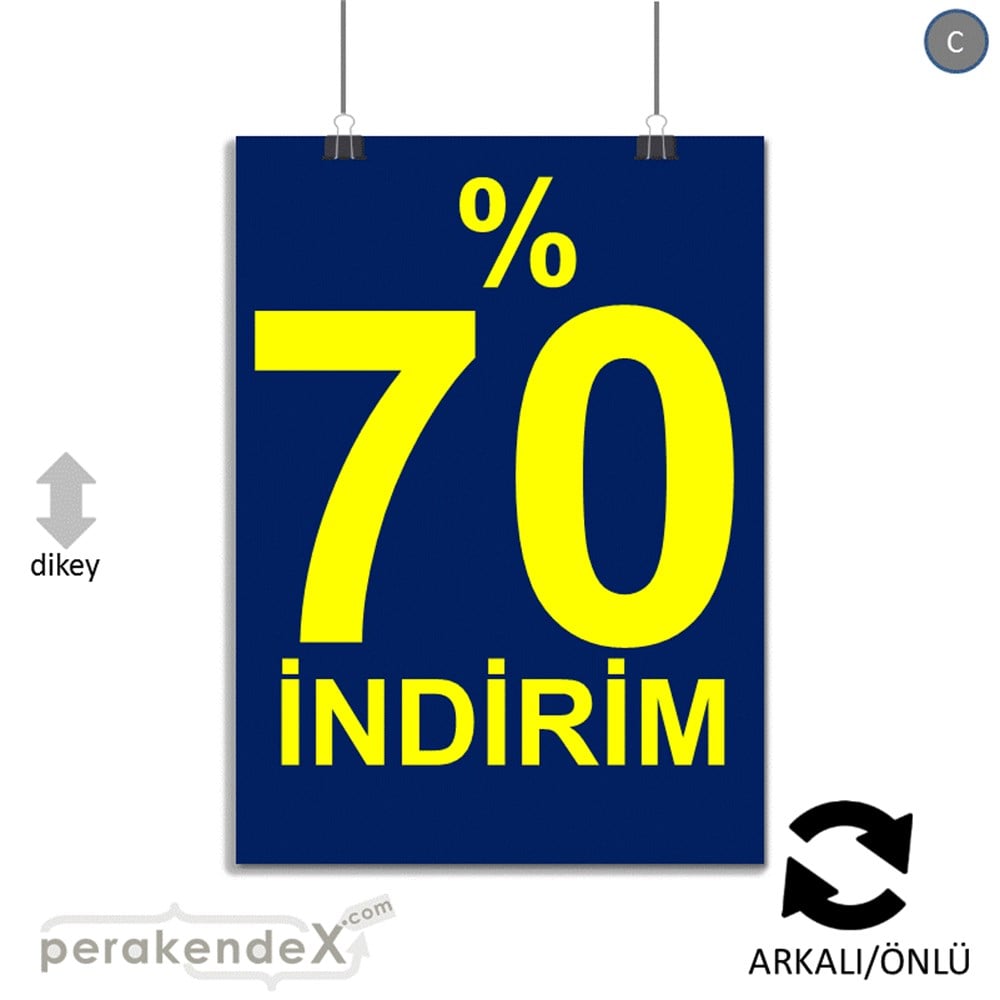 yüzde 70 indirim POSTERİ -dikdörtgen,çift yön baskı