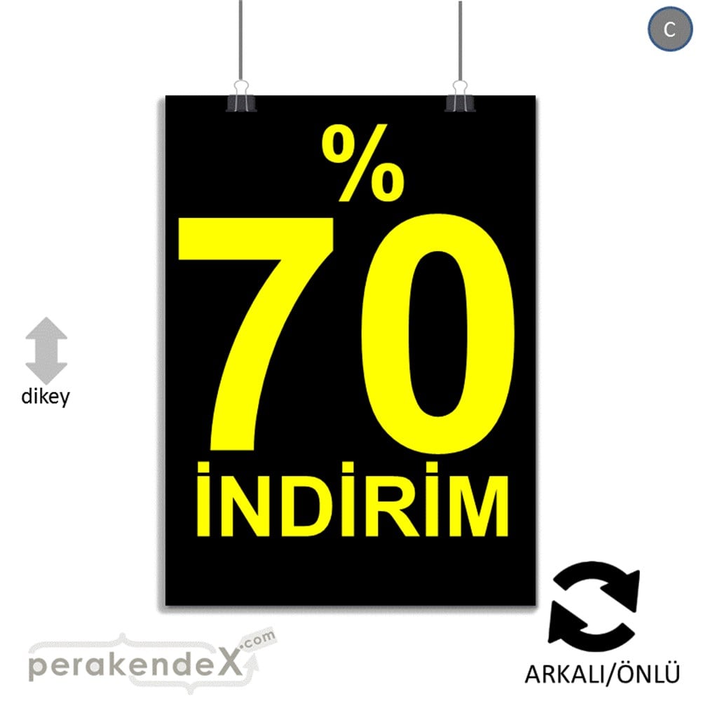 yüzde 70 indirim POSTERİ -dikdörtgen,çift yön baskı