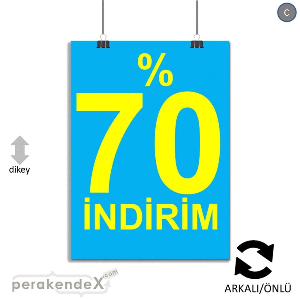 yüzde 70 indirim POSTERİ -dikdörtgen,çift yön baskı