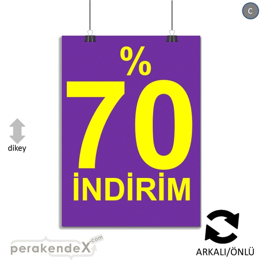yüzde 70 indirim POSTERİ -dikdörtgen,çift yön baskı