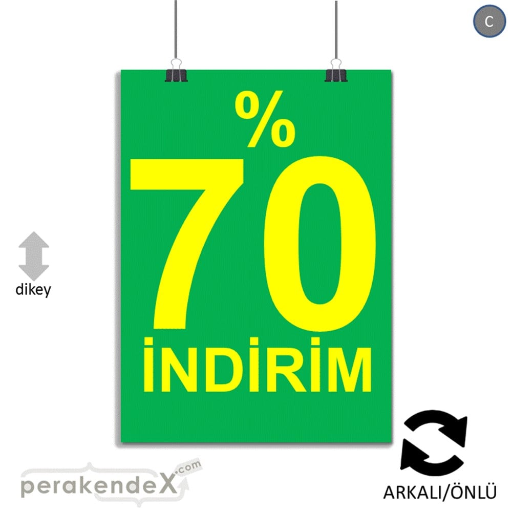 yüzde 70 indirim POSTERİ -dikdörtgen,çift yön baskı