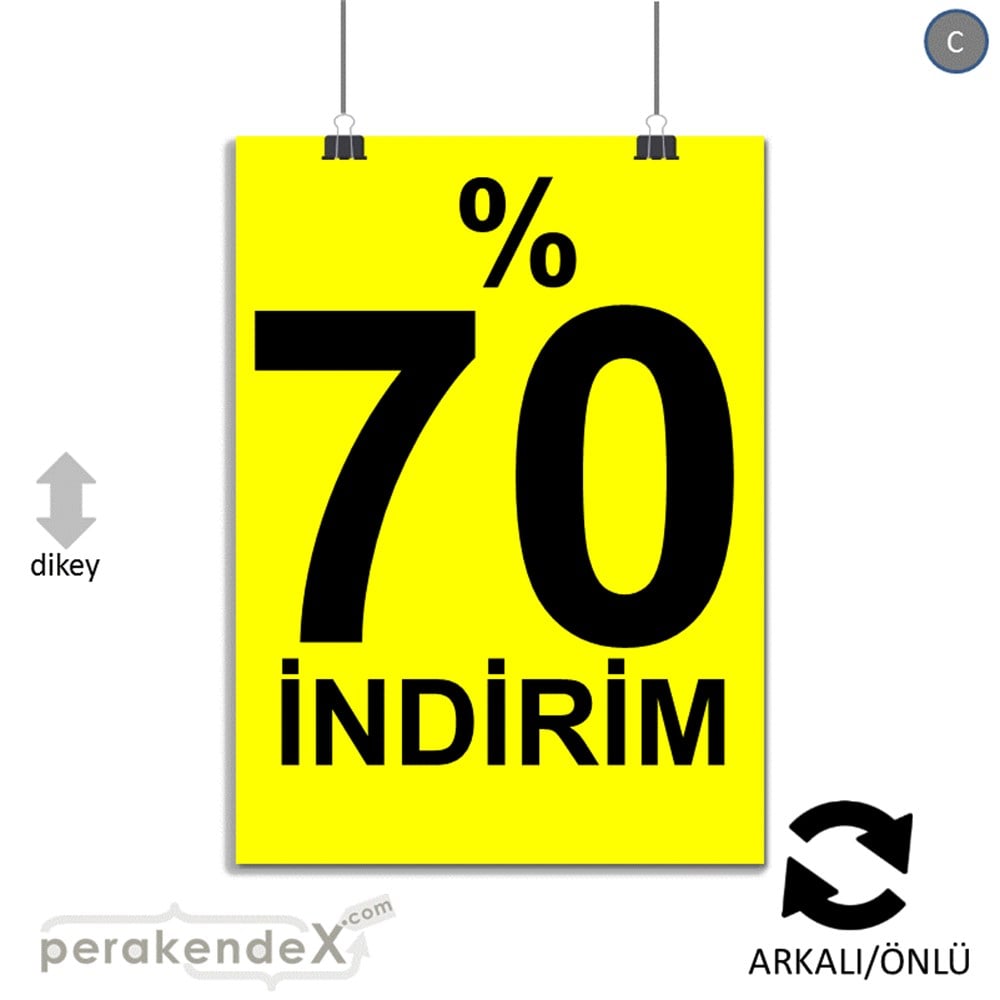yüzde 70 indirim POSTERİ -dikdörtgen,çift yön baskı