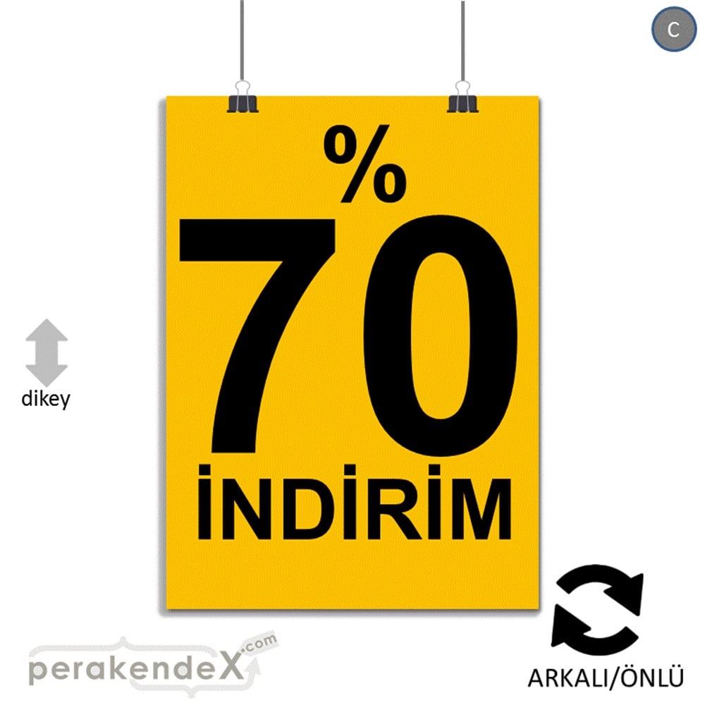 yüzde 70 indirim POSTERİ -dikdörtgen,çift yön baskı