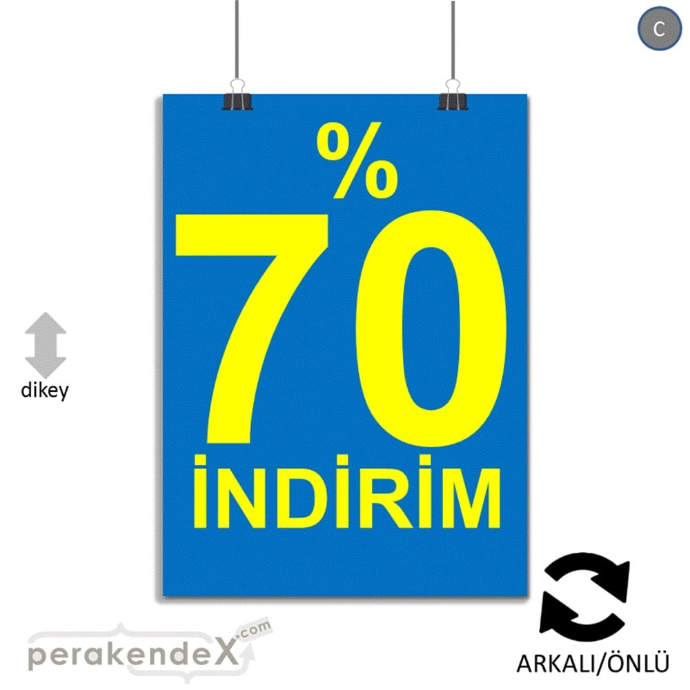 yüzde 70 indirim POSTERİ -dikdörtgen,çift yön baskı