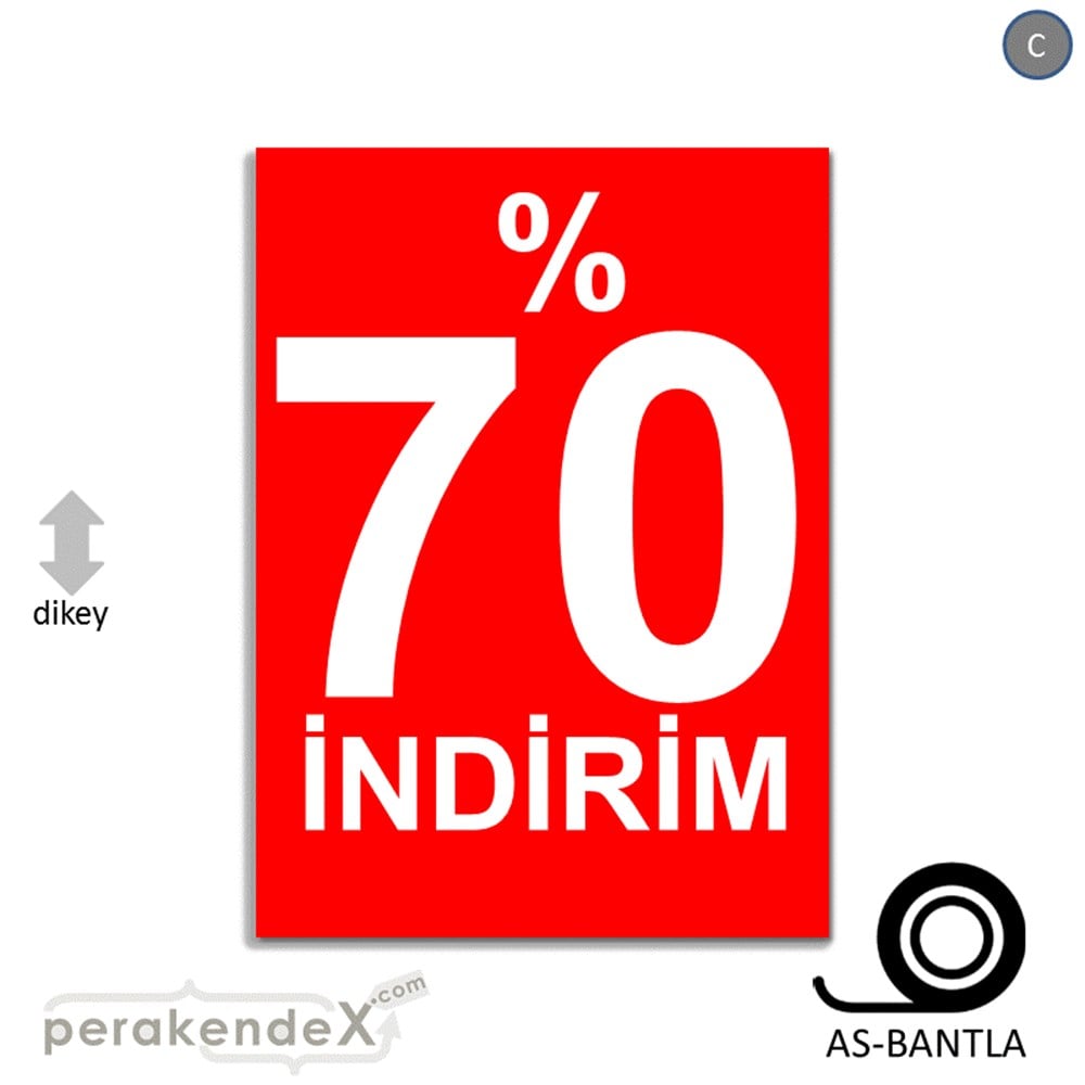 yüzde 70 indirim POSTERİ -dikdörtgen,tek yön baskı