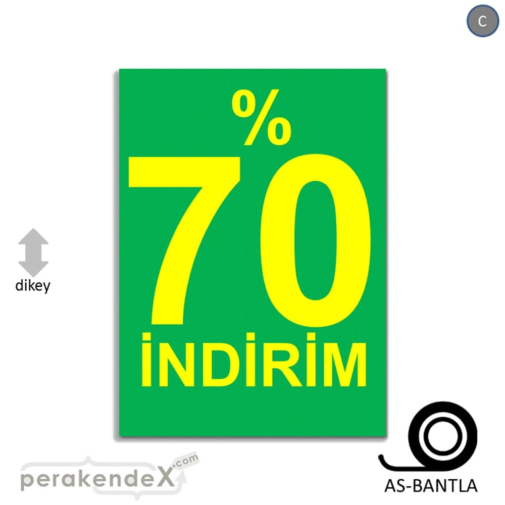 yüzde 70 indirim POSTERİ -dikdörtgen,tek yön baskı