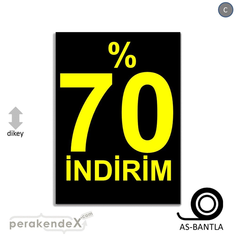 yüzde 70 indirim POSTERİ -dikdörtgen,tek yön baskı
