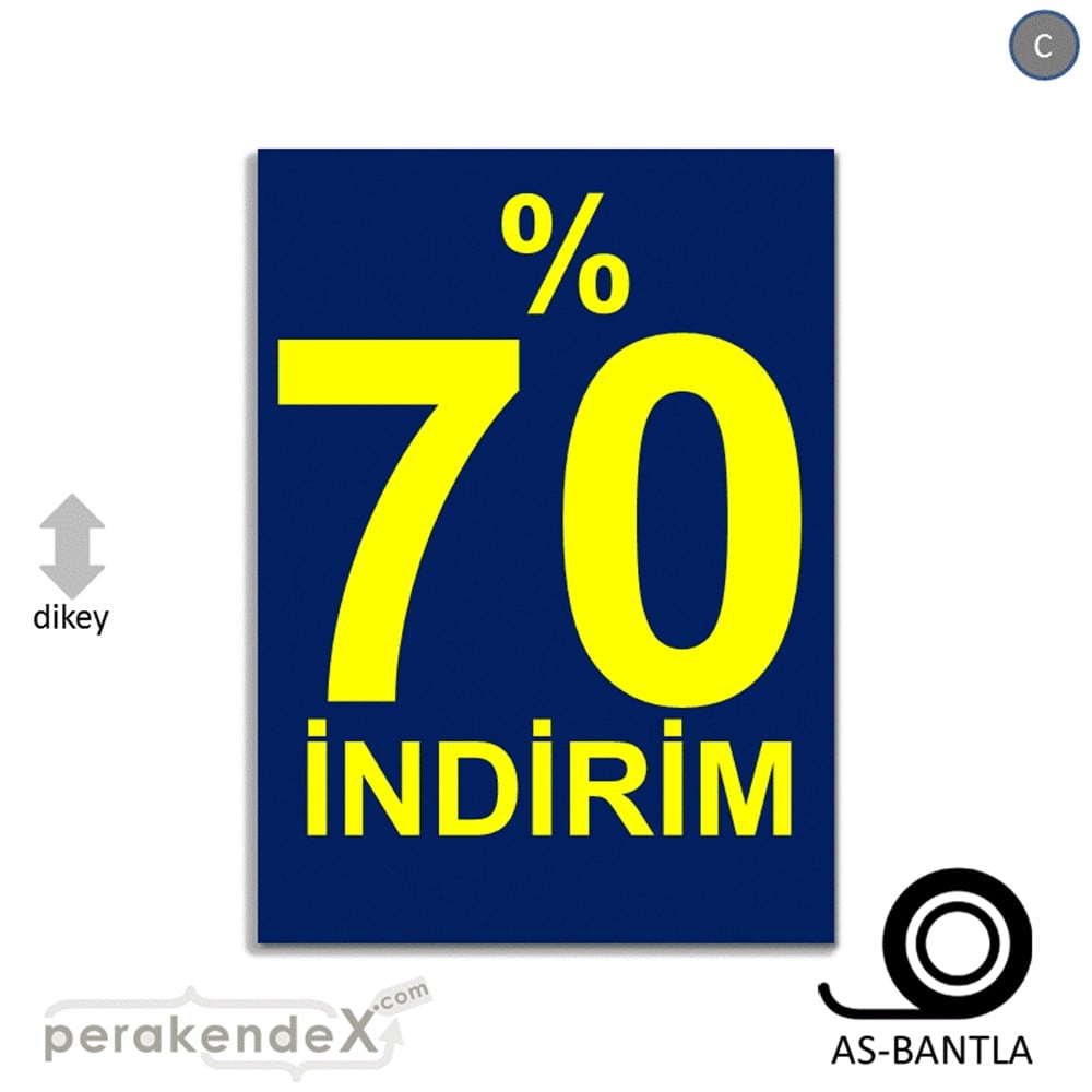 yüzde 70 indirim POSTERİ -dikdörtgen,tek yön baskı