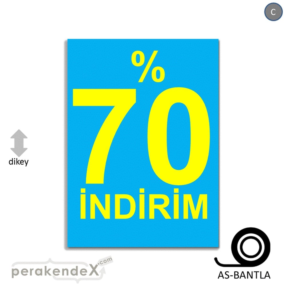 yüzde 70 indirim POSTERİ -dikdörtgen,tek yön baskı