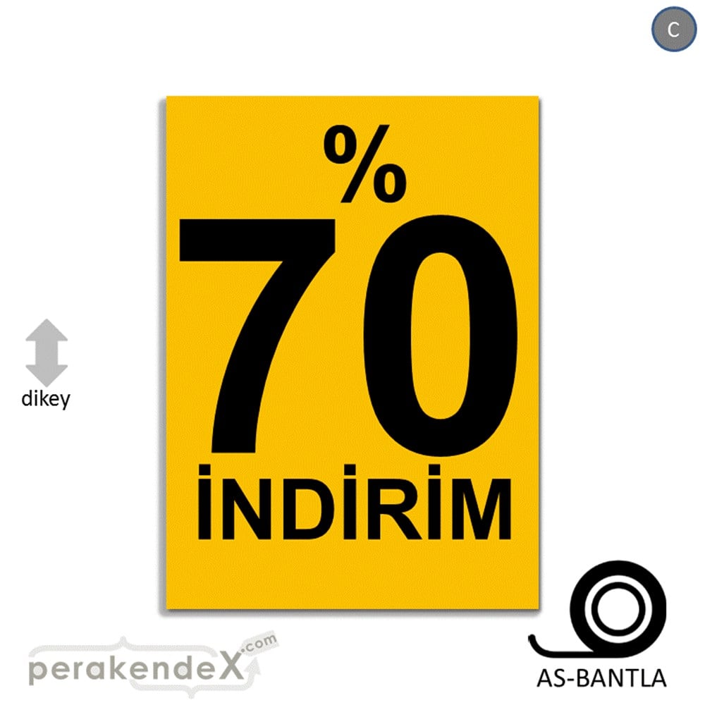 yüzde 70 indirim POSTERİ -dikdörtgen,tek yön baskı