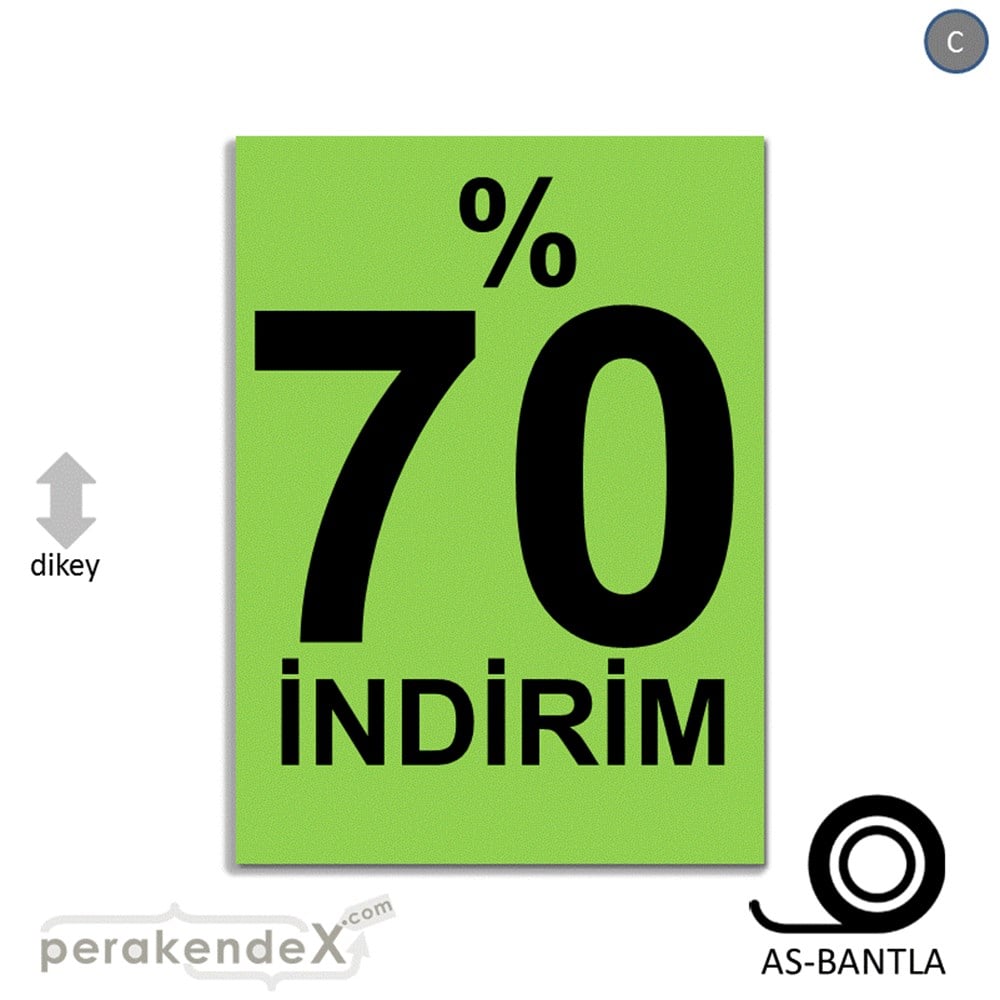 yüzde 70 indirim POSTERİ -dikdörtgen,tek yön baskı
