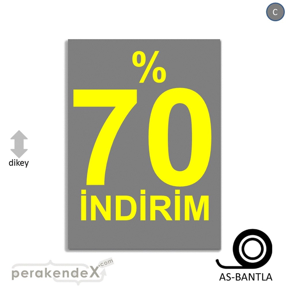 yüzde 70 indirim POSTERİ -dikdörtgen,tek yön baskı