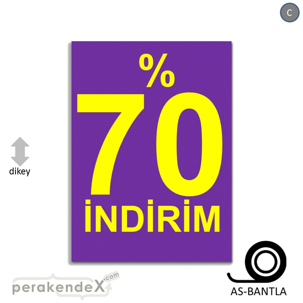 yüzde 70 indirim POSTERİ -dikdörtgen,tek yön baskı