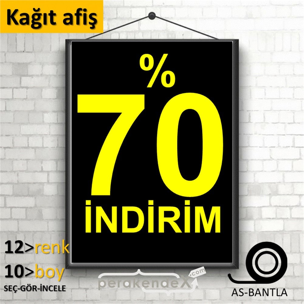 yüzde 70 indirim POSTERİ -dikdörtgen,tek yön baskı