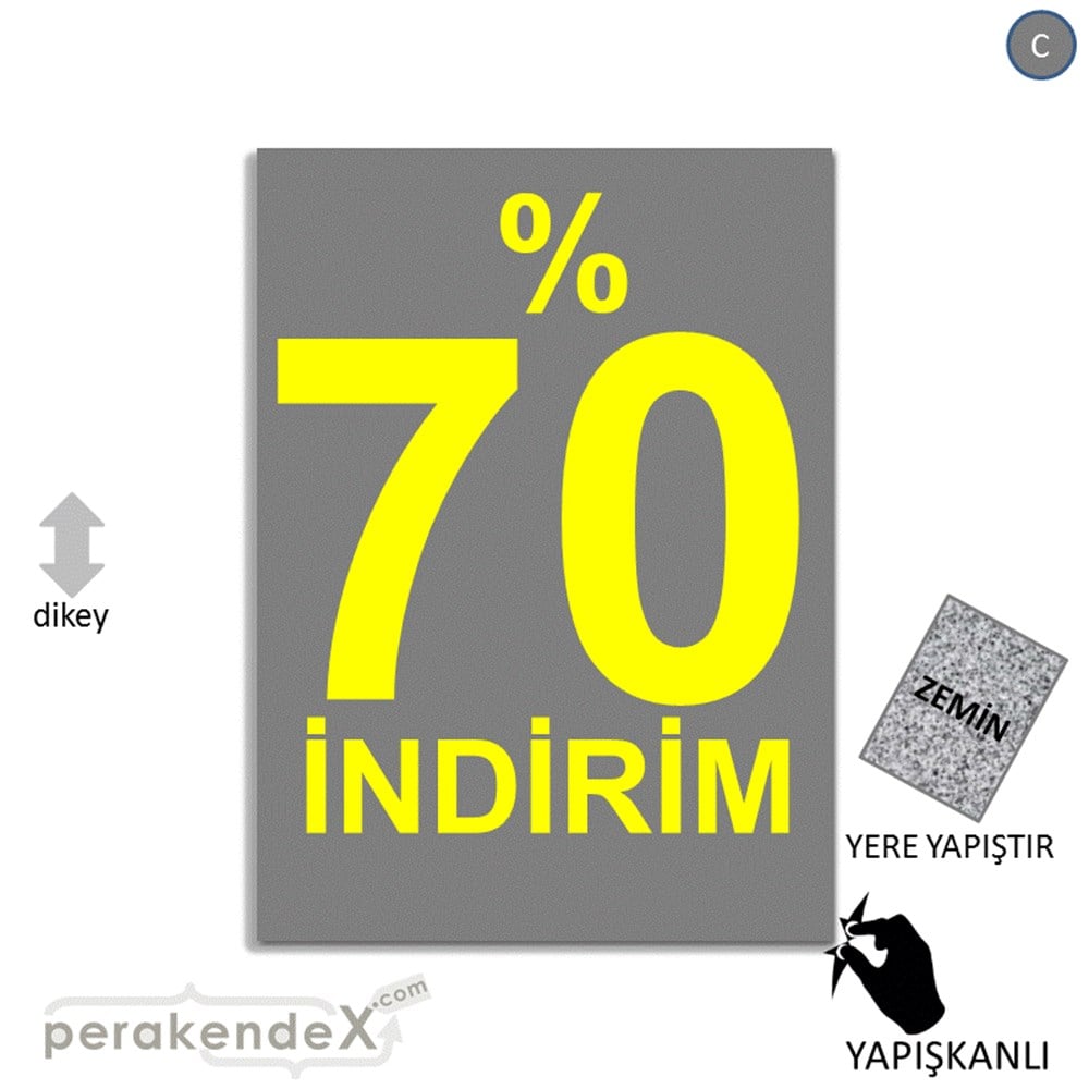 yüzde 70 indirim YER ZEMİNE YAPIŞIR -dikdörtgen,tek yön baskı
