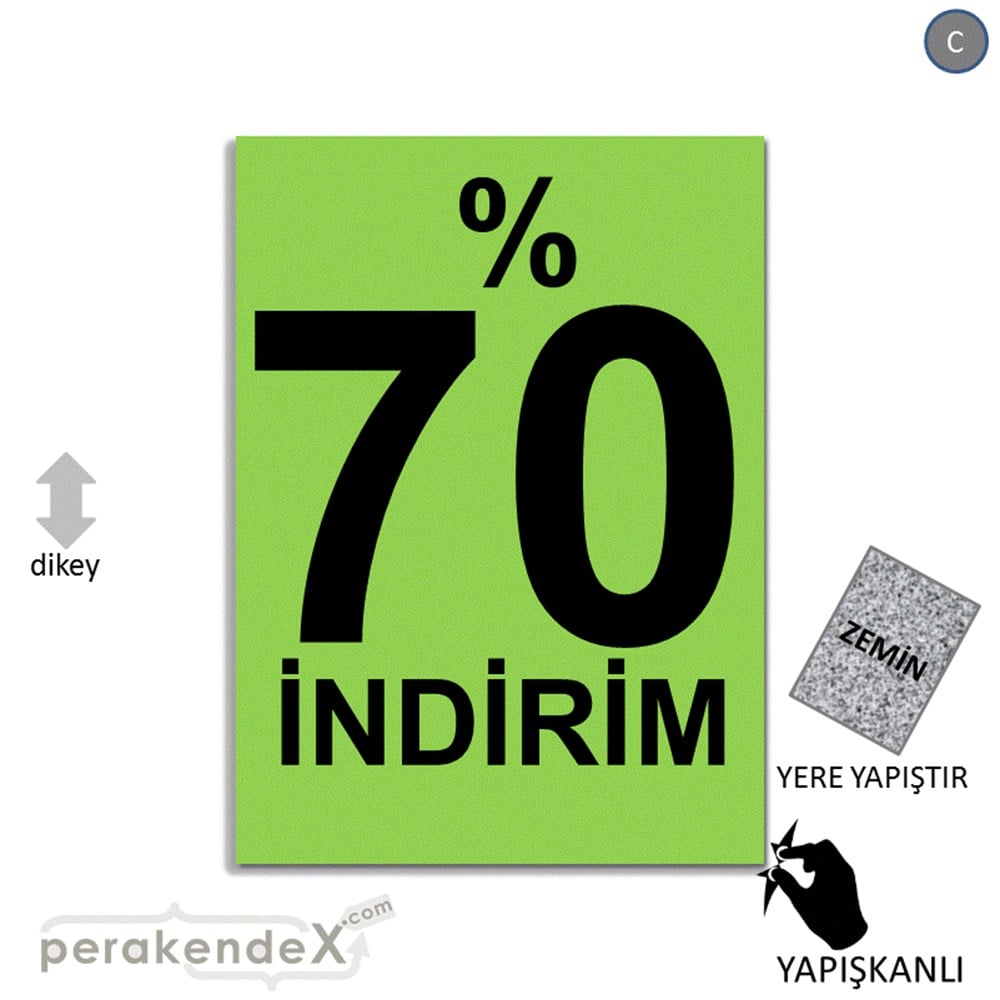 yüzde 70 indirim YER ZEMİNE YAPIŞIR -dikdörtgen,tek yön baskı