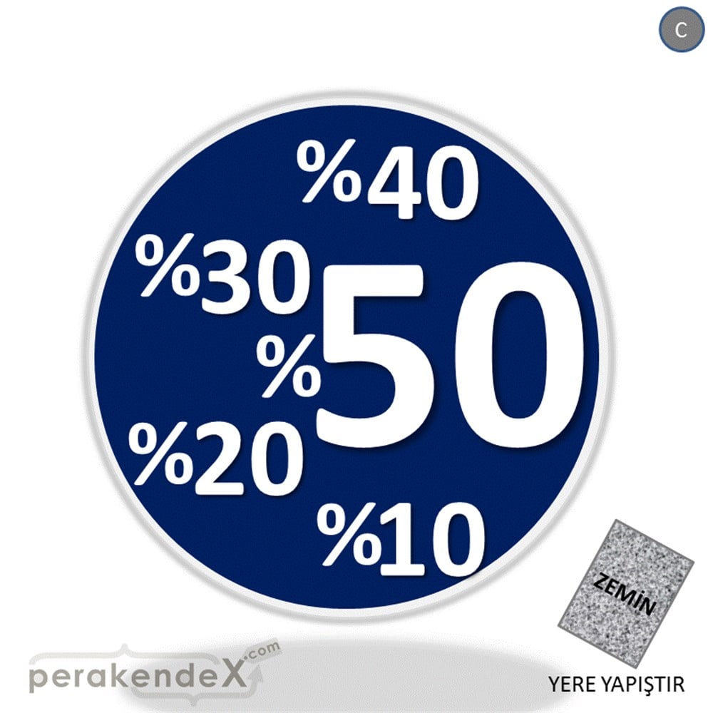 yüzde(50-40-30-20-10) indirim YER ZEMİNE YAPIŞIR -oval,tek yön baskı