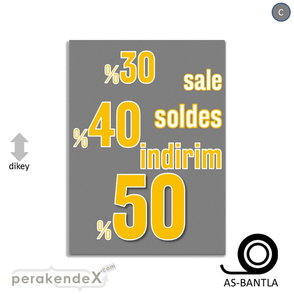 yüzde(50-40-30) indirim sale POSTERİ -dikdörtgen,tek yön baskı