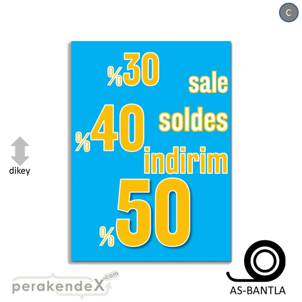 yüzde(50-40-30) indirim sale POSTERİ -dikdörtgen,tek yön baskı