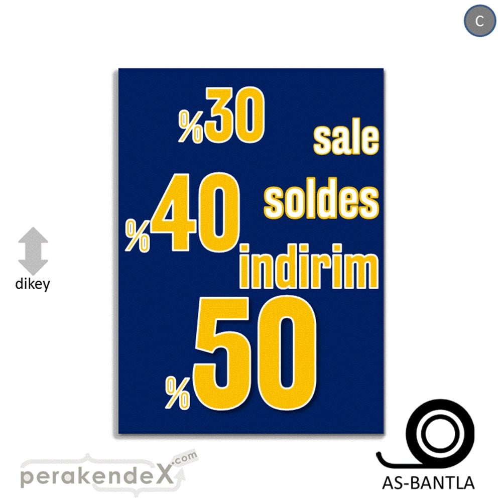 yüzde(50-40-30) indirim sale POSTERİ -dikdörtgen,tek yön baskı
