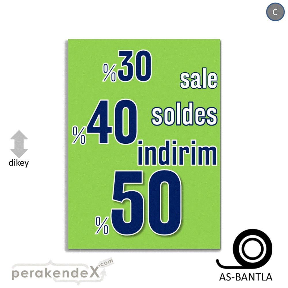 yüzde(50-40-30) indirim sale POSTERİ -dikdörtgen,tek yön baskı