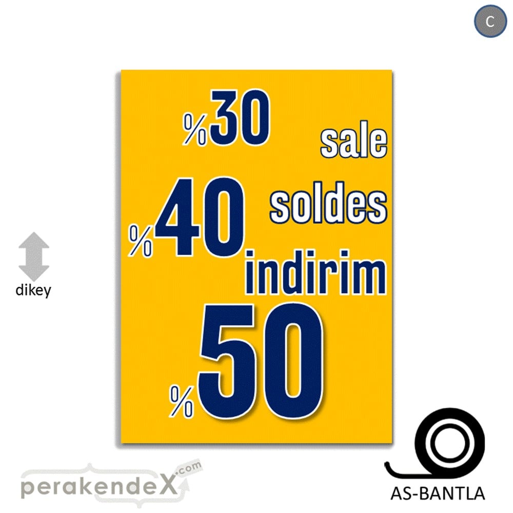 yüzde(50-40-30) indirim sale POSTERİ -dikdörtgen,tek yön baskı