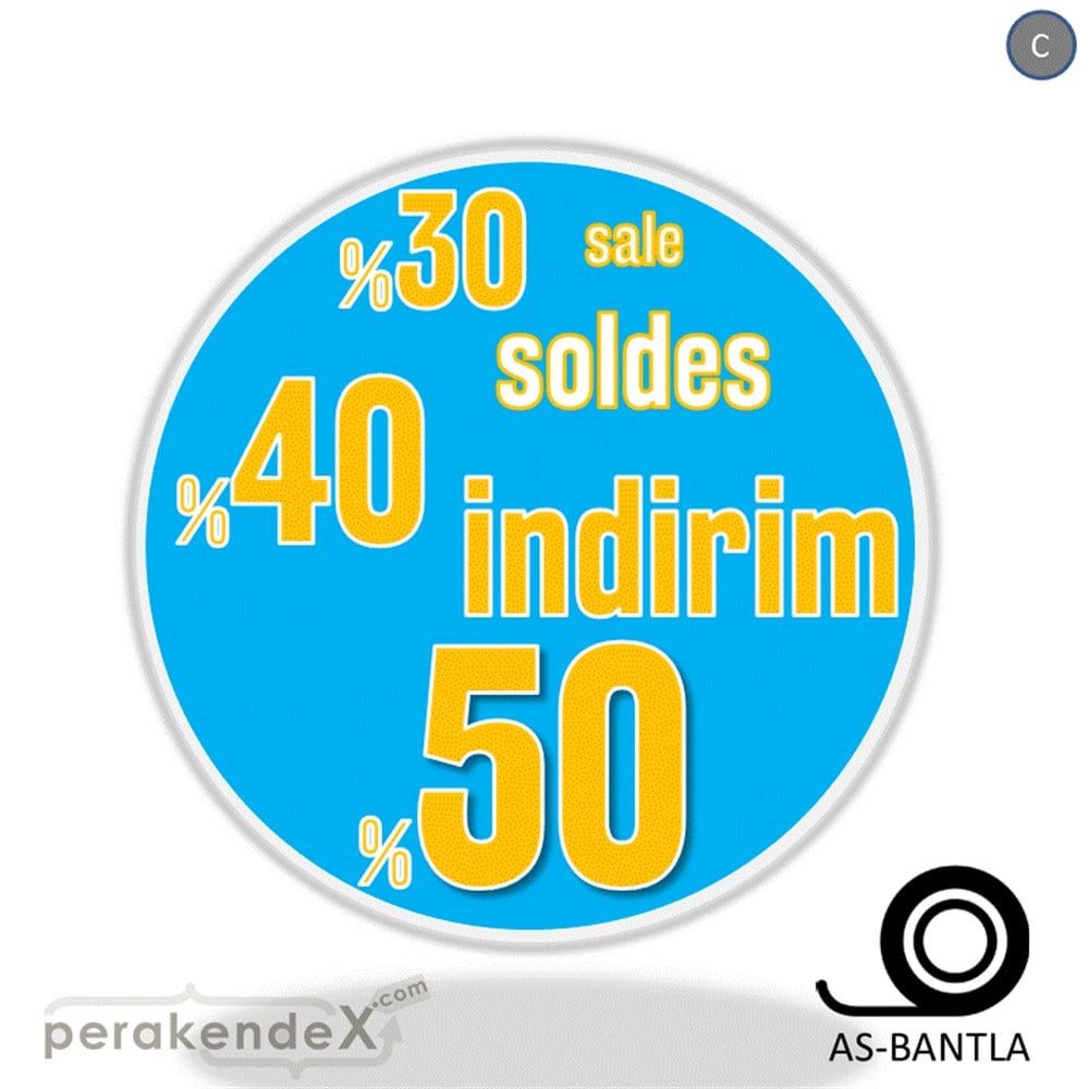 yüzde(50-40-30) indirim sale SERT PLASTİK POSTER -oval,tek yön baskı
