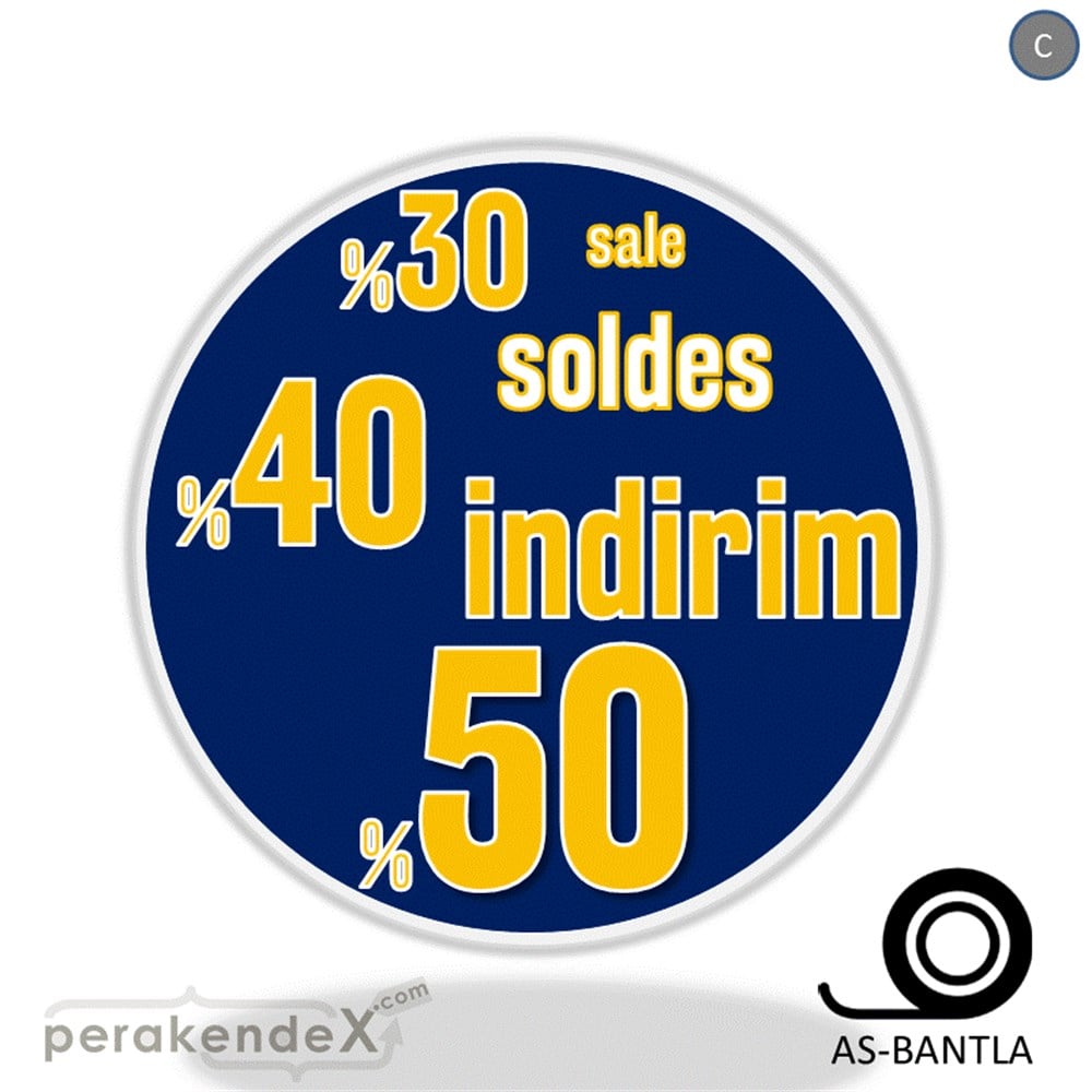 yüzde(50-40-30) indirim sale SERT PLASTİK POSTER -oval,tek yön baskı
