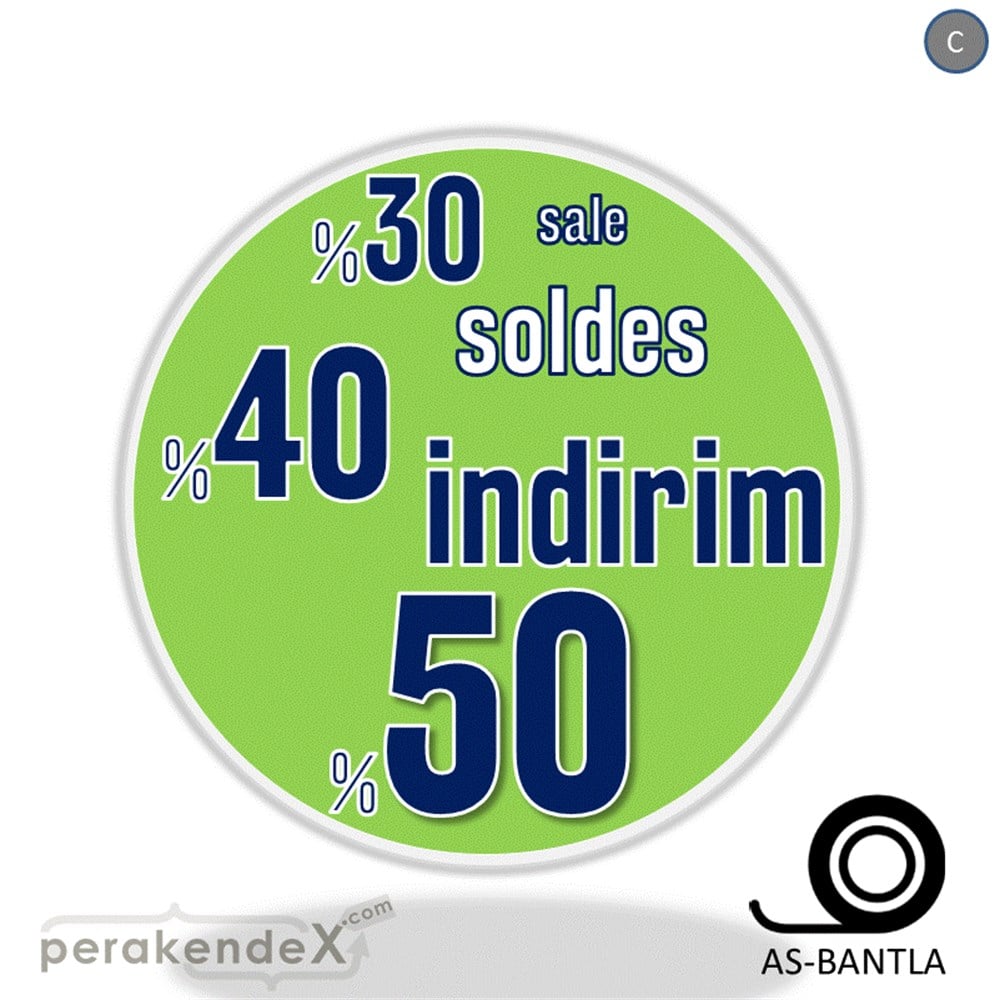 yüzde(50-40-30) indirim sale SERT PLASTİK POSTER -oval,tek yön baskı