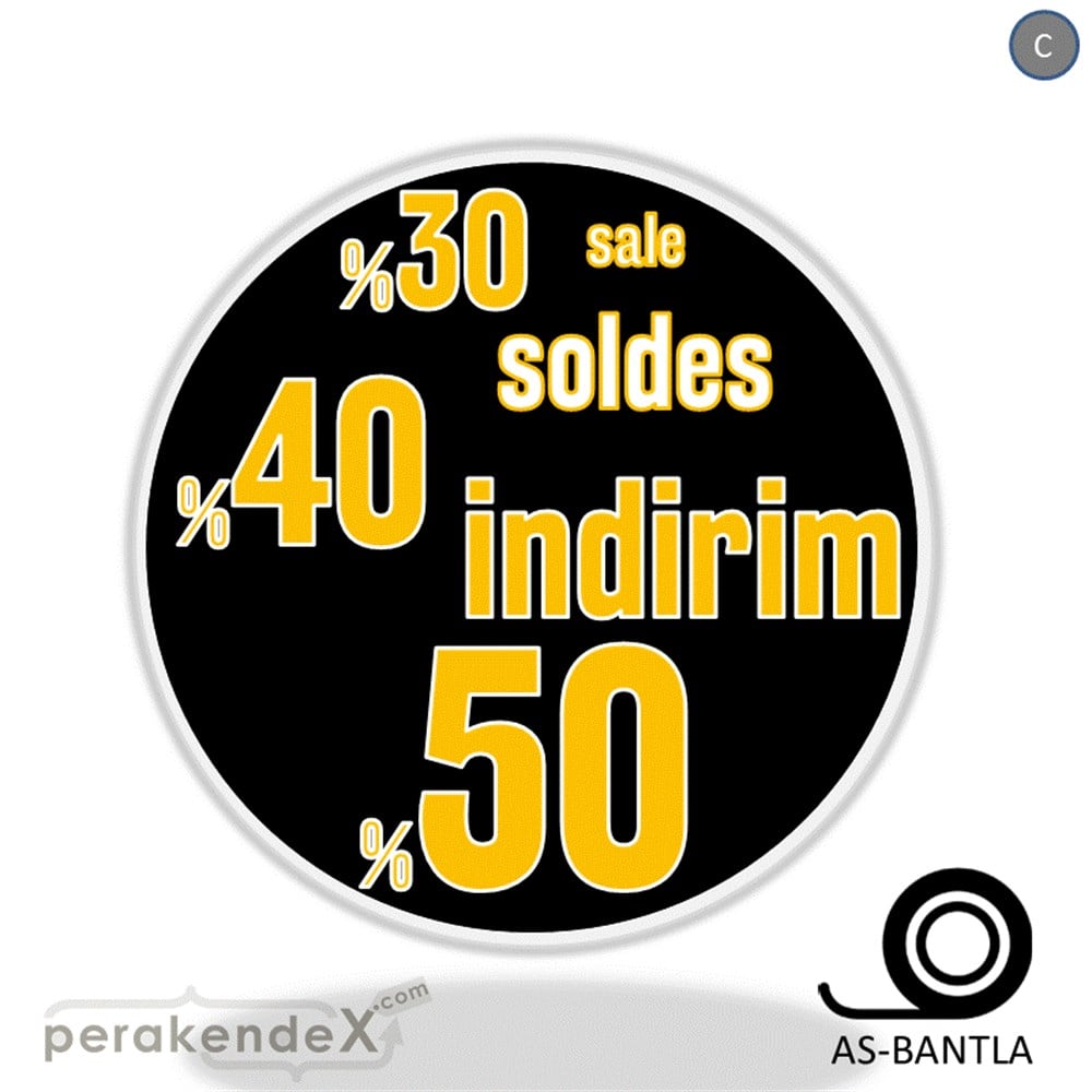yüzde(50-40-30) indirim sale SERT PLASTİK POSTER -oval,tek yön baskı