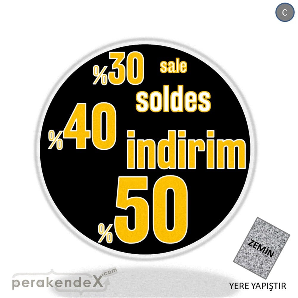 yüzde(50-40-30) indirim sale YER ZEMİNE YAPIŞIR -oval,tek yön baskı