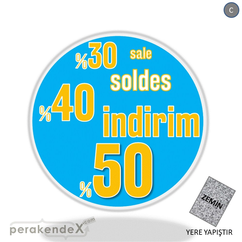 yüzde(50-40-30) indirim sale YER ZEMİNE YAPIŞIR -oval,tek yön baskı