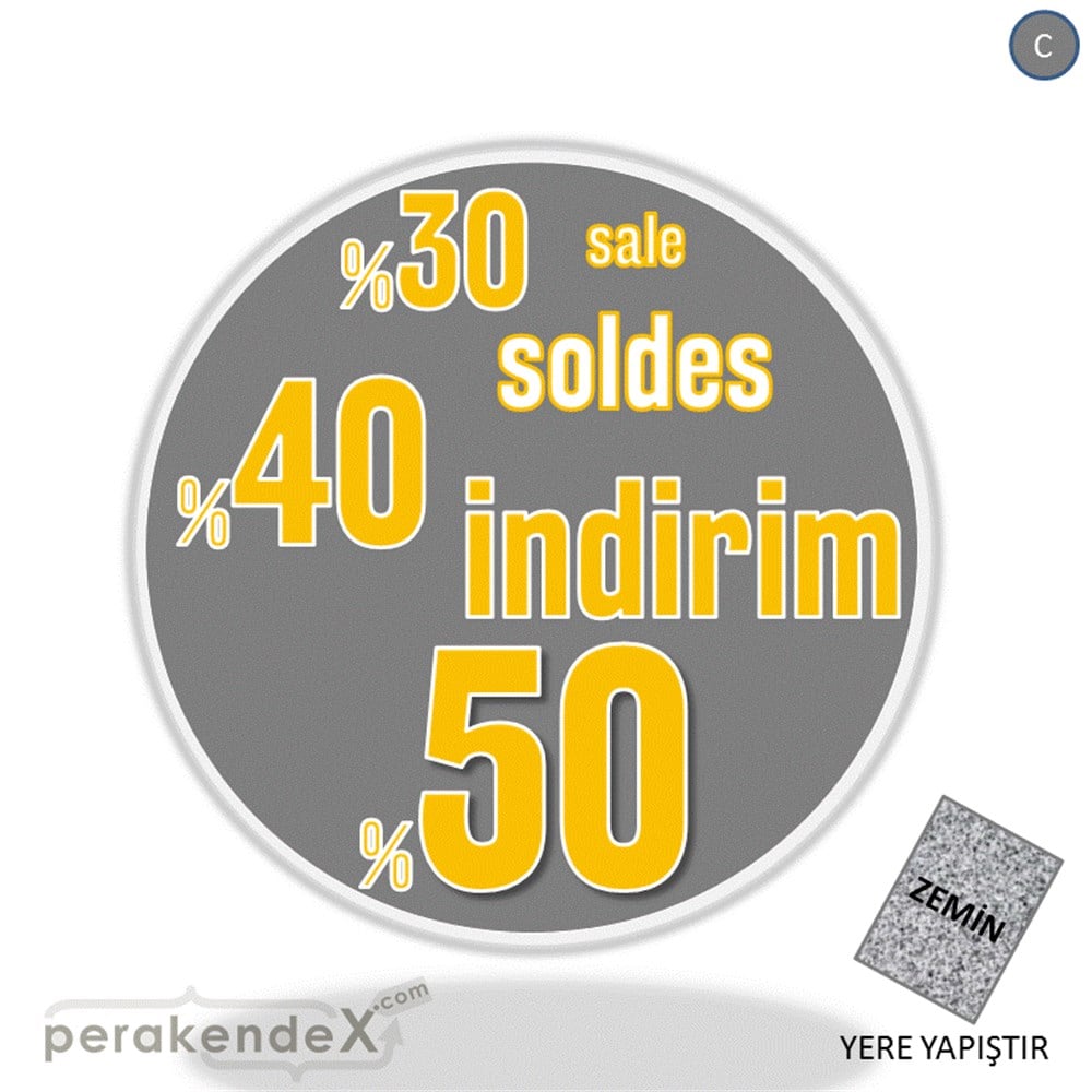 yüzde(50-40-30) indirim sale YER ZEMİNE YAPIŞIR -oval,tek yön baskı