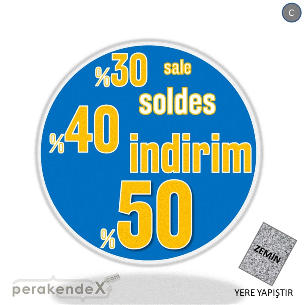 yüzde(50-40-30) indirim sale YER ZEMİNE YAPIŞIR -oval,tek yön baskı