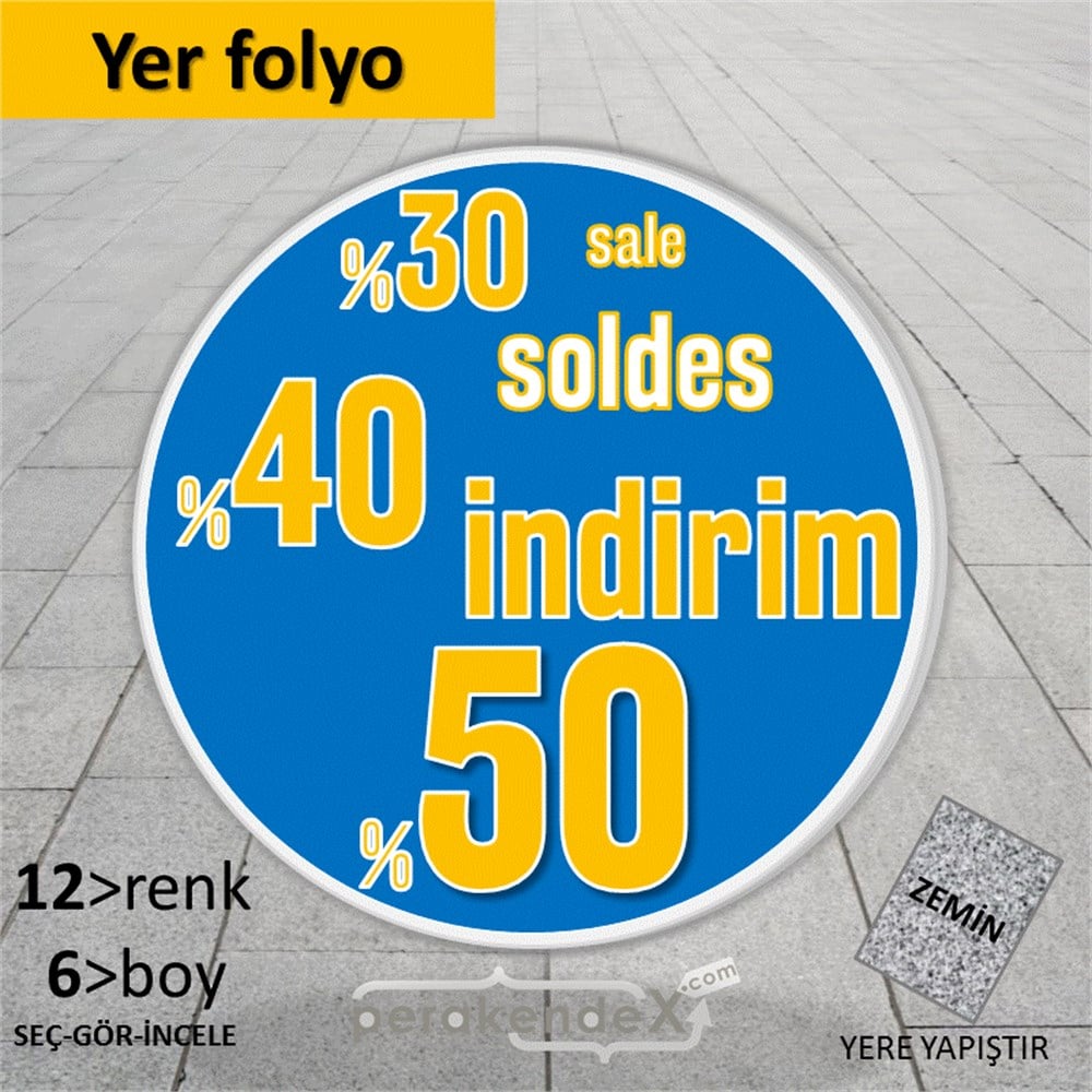 yüzde(50-40-30) indirim sale YER ZEMİNE YAPIŞIR -oval,tek yön baskı