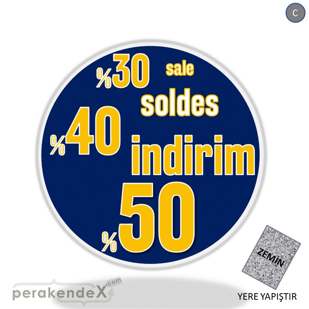 yüzde(50-40-30) indirim sale YER ZEMİNE YAPIŞIR -oval,tek yön baskı