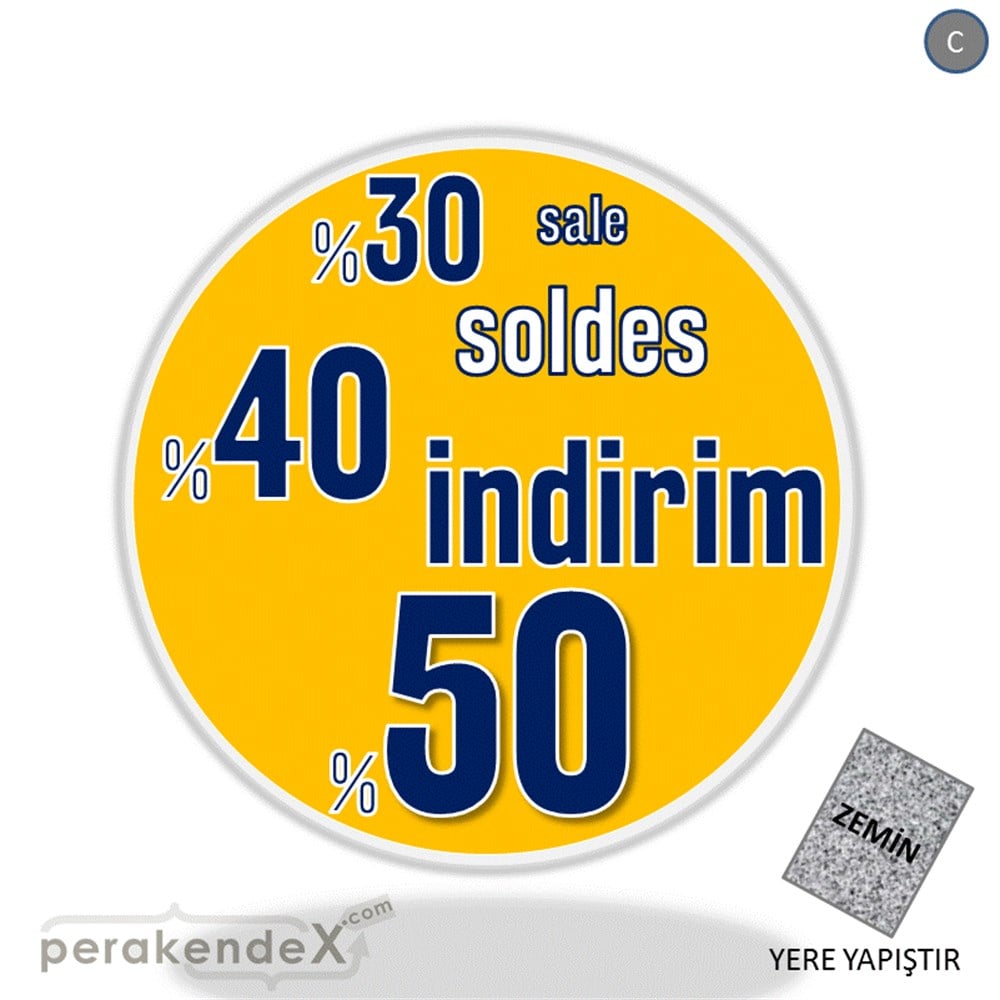 yüzde(50-40-30) indirim sale YER ZEMİNE YAPIŞIR -oval,tek yön baskı