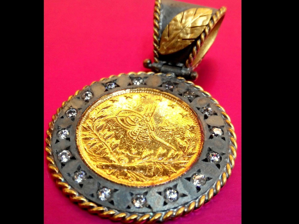 Reşat Tam Altın Özel El İşi Çerçeveli Kolye