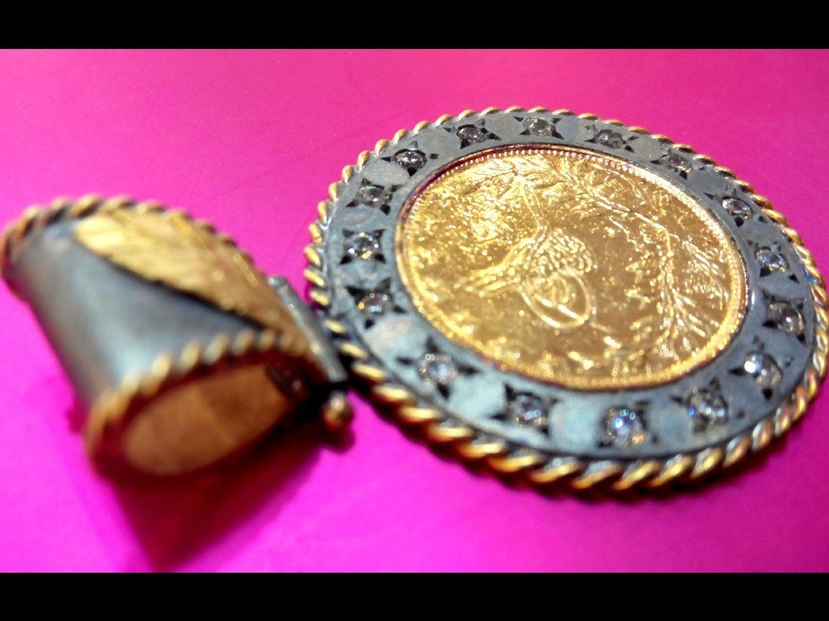 Reşat Tam Altın Özel El İşi Çerçeveli Kolye