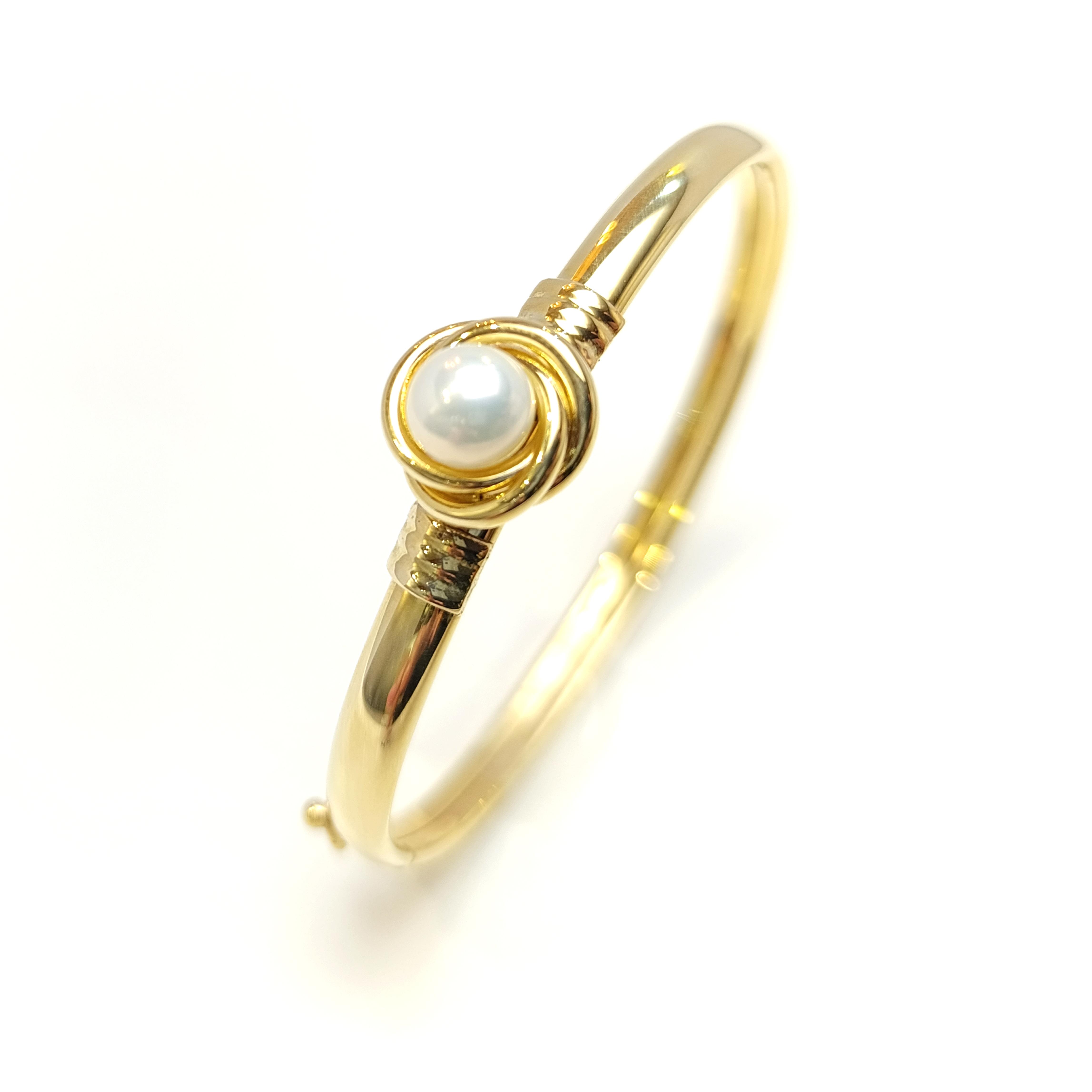 İnci Olimpiyat Kelepçe Bilezik 14 Ayar Altın HD VİDEOLU