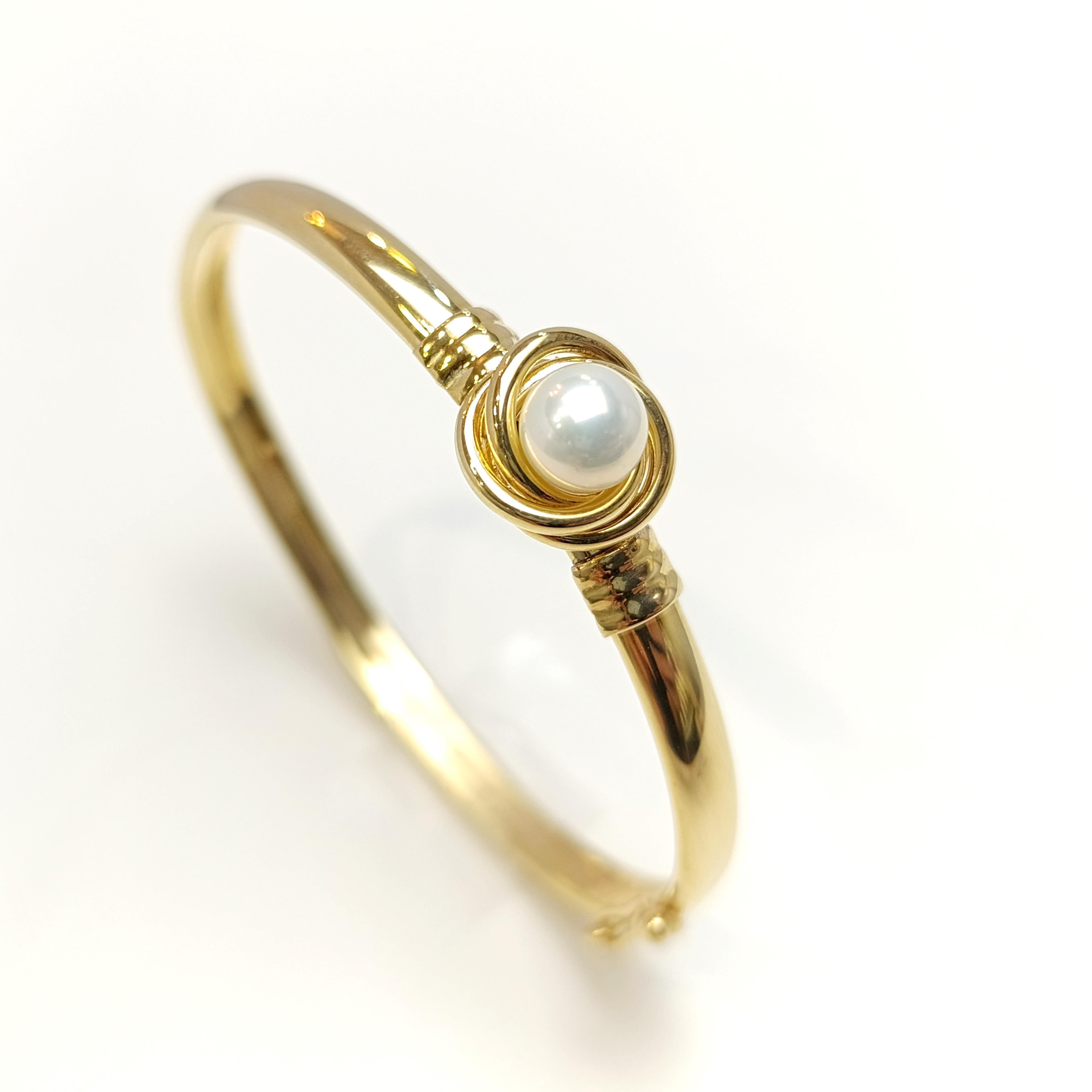 İnci Olimpiyat Kelepçe Bilezik 14 Ayar Altın HD VİDEOLU