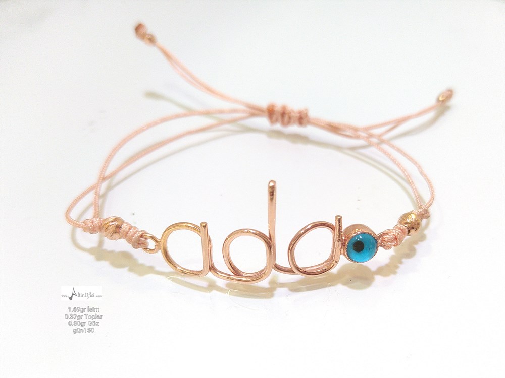 İsim Örgü  Bileklik 14K Altın 